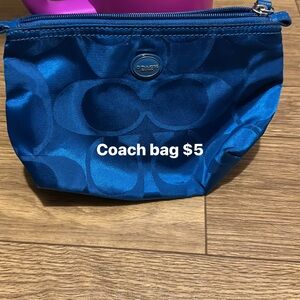 Coach Metallic Blue Cosmetic Bag